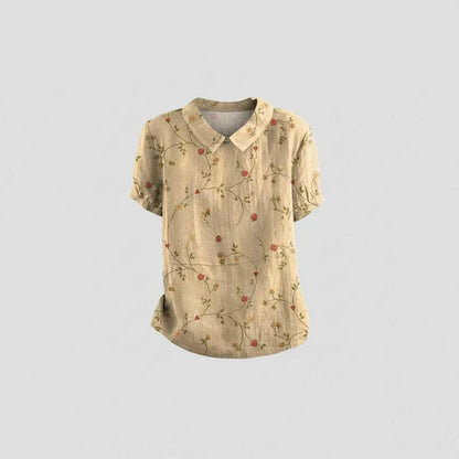 Camicetta Floreale Vintage | Blusa Donna Casual 100% Cotone