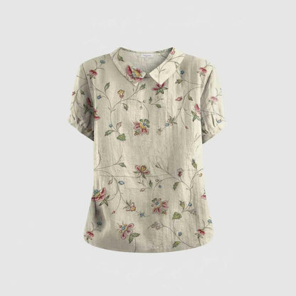 Camicetta Floreale Vintage | Blusa Donna Casual 100% Cotone