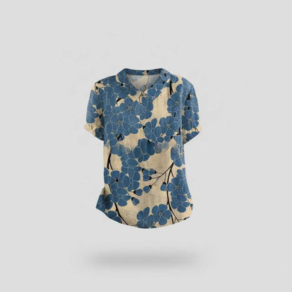 Camicetta Floreale Vintage | Blusa Donna Casual 100% Cotone