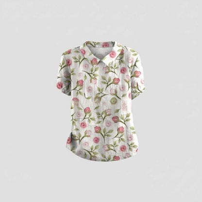 Camicetta Floreale Vintage | Blusa Donna Casual 100% Cotone