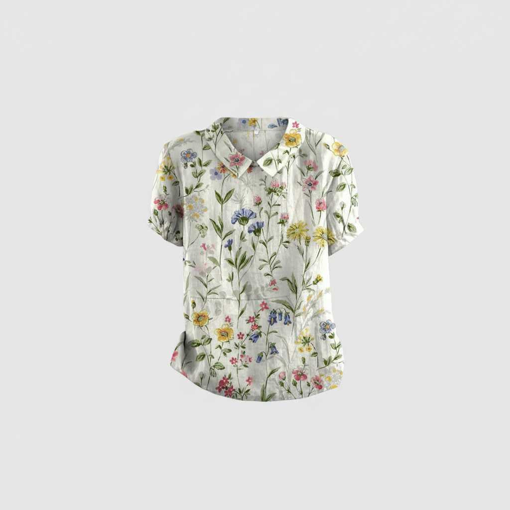 Camicetta Floreale Vintage | Blusa Donna Casual 100% Cotone
