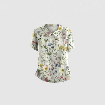 Camicetta Floreale Vintage | Blusa Donna Casual 100% Cotone