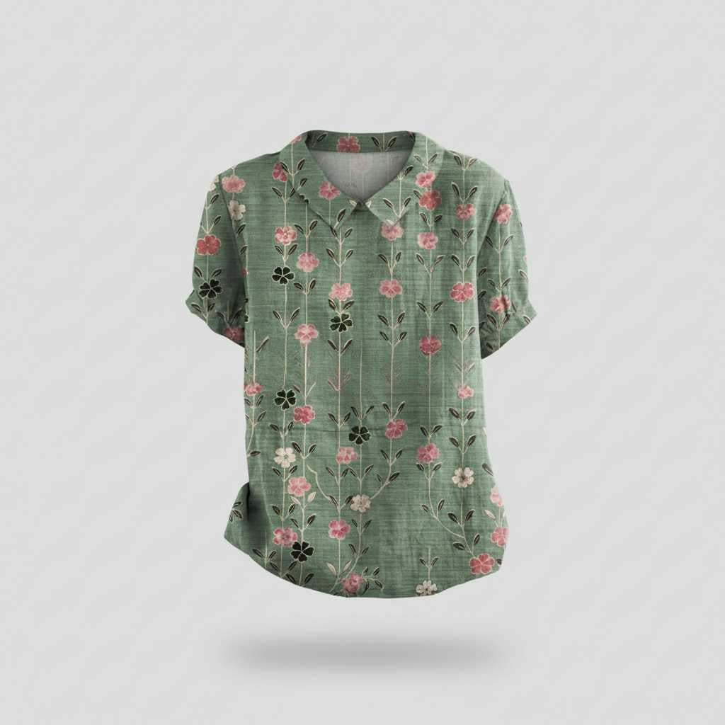 Camicetta Floreale Vintage | Blusa Donna Casual 100% Cotone