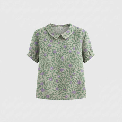 Camicetta Floreale Vintage | Blusa Donna Casual 100% Cotone