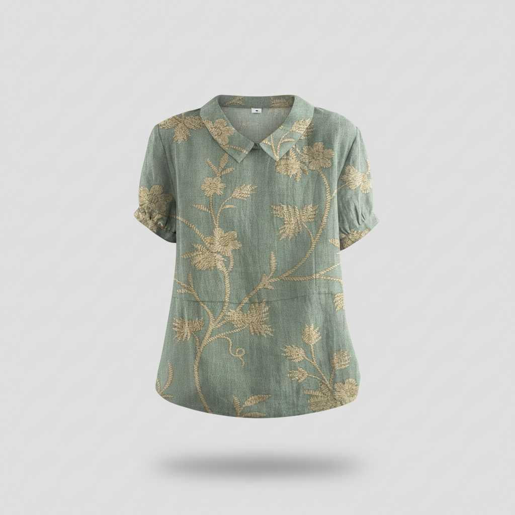 Camicetta Floreale Vintage | Blusa Donna Casual 100% Cotone