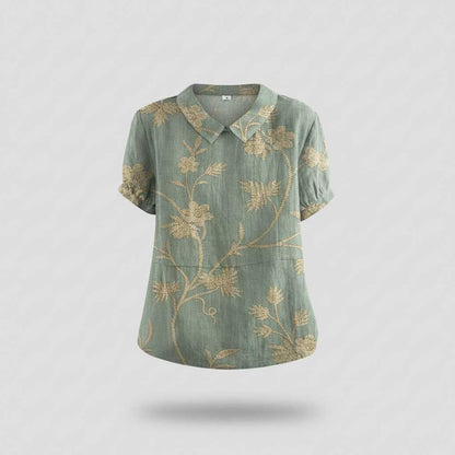 Camicetta Floreale Vintage | Blusa Donna Casual 100% Cotone