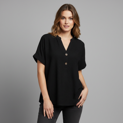 Top Donna Maniche Corte Scollo a V | Casual Estivo